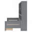 Lit de jour simple en bois avec armoires de rangement à porte vitrée, éclairage et tablettes à DEL intégrées, gris-120073839