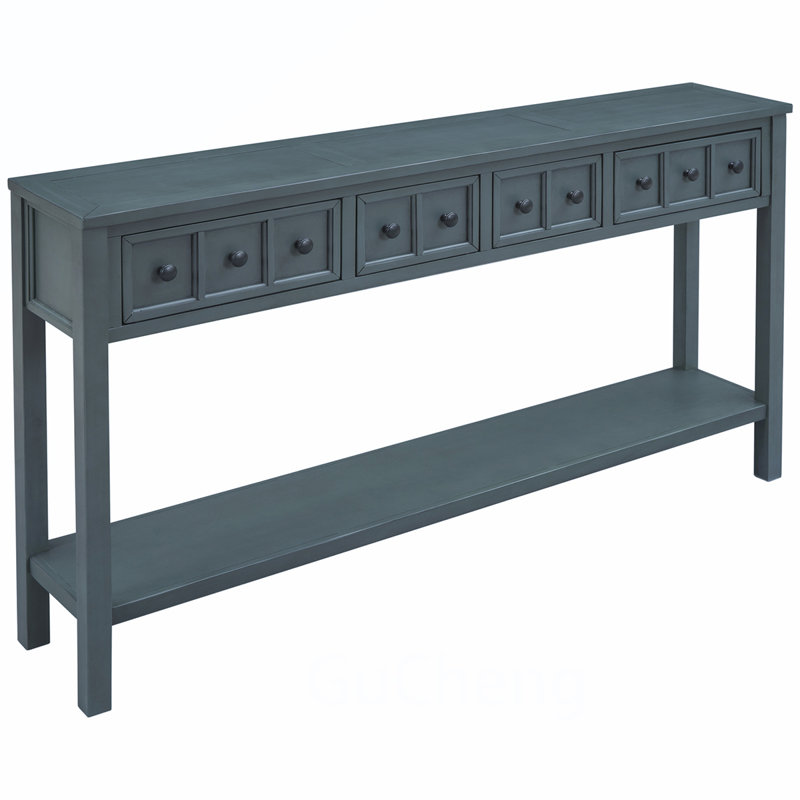 Charming Console Table with Versatile Storage and Stylish Design, Navy