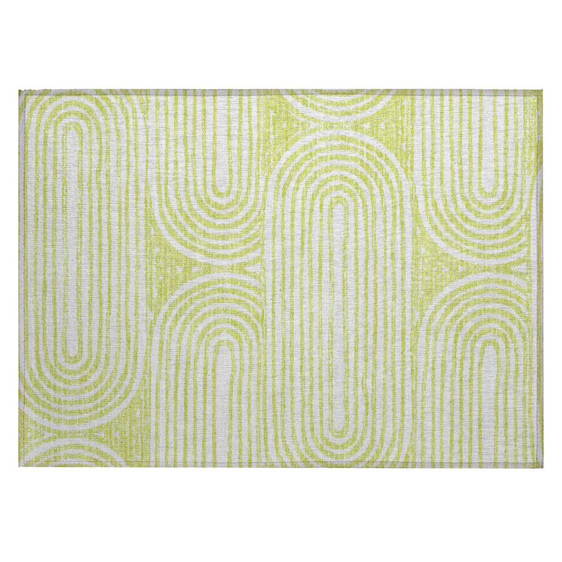 Tapis extérieur lavable et antidérapant 2 pi x 3 pi vert et blanc
