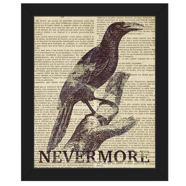Click Wall Art The Raven Text On Canvas Mounted To Foam Core Print ...
