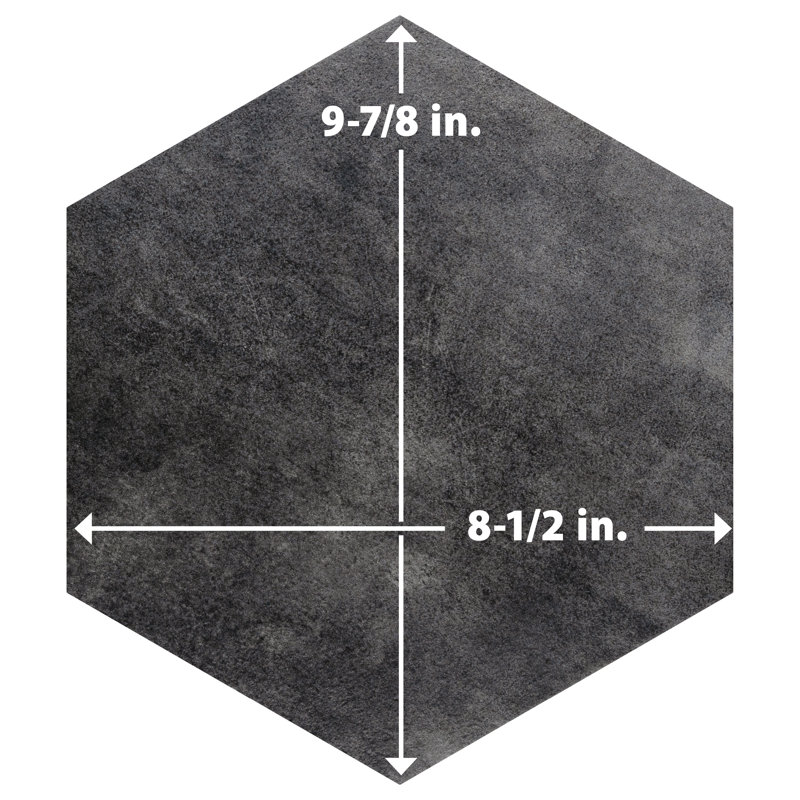 Industrial Hex 8-1/2 In. X 9-7/8 In. Porcelain Modern Look Wall & Floor Tile, Black