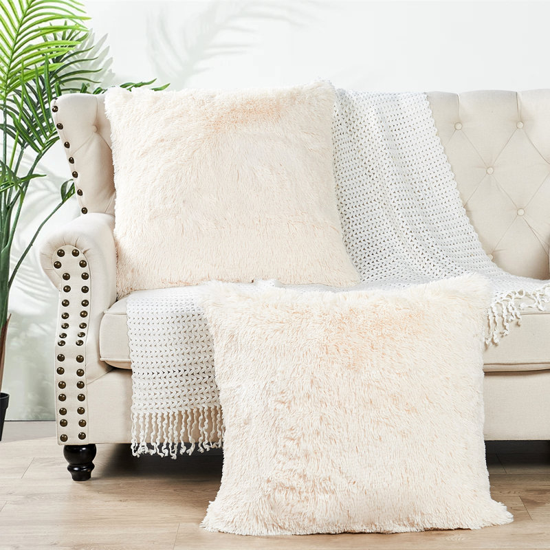 Shaggy Shaggy Euro Square Pillow Cover, Ivory