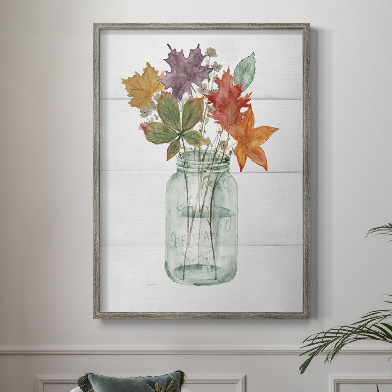 «Harvest Home Leaves I», reproduction encadrée - bois massif, H 15 po x l 12 po