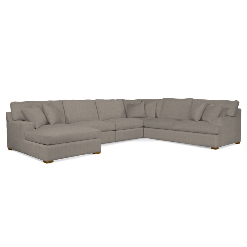 Cambria Upholstered U-Sectional, Havana Finish, Stone Crypton Performance; 0884-83, Right Hand Facing