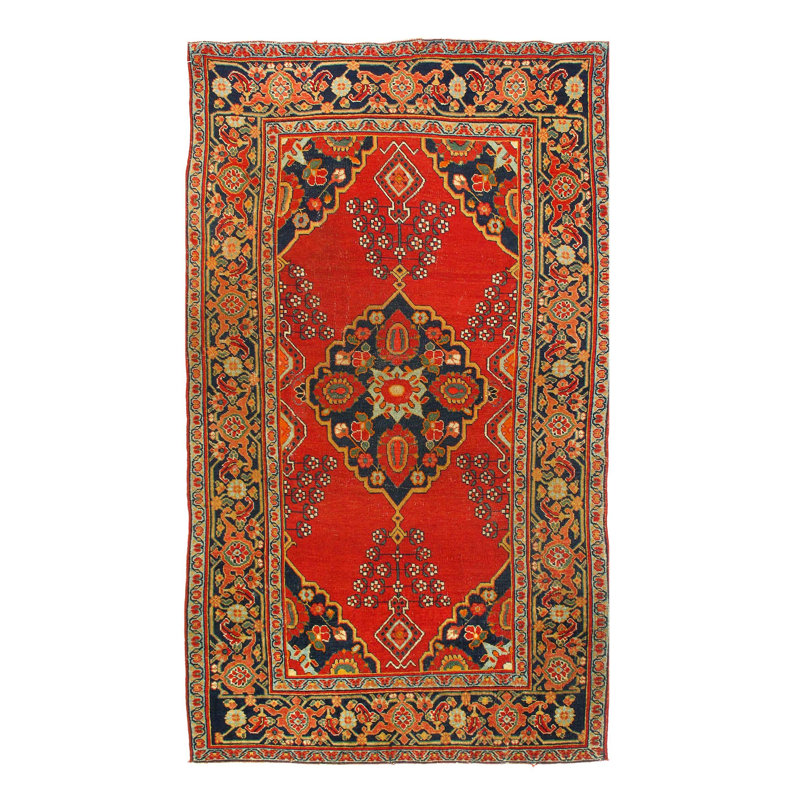 Tapis oriental brun en soie / laine / coton 4 pi 3 po x 7 pi 7 po Oriental