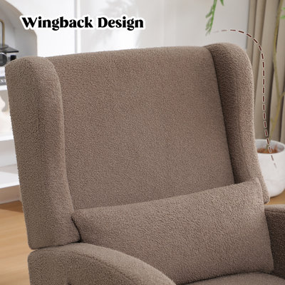 Chaise berçante de 30 po de largeur avec pieds et repose-pieds en bois massif