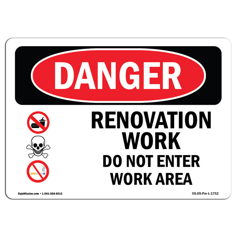 Danger Sign, 18" H x 24" W x 0.1" D