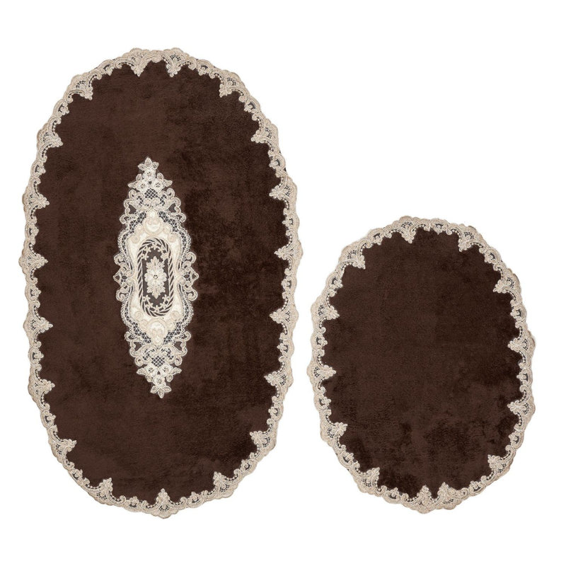 Ensemble de tapis de bain luxueux (2 pièces), 21,7 po x 25,6 po et 25,6 po x 45,3 po | 100% polyester, 1500 g / m², hauteur des poils: 0,6 po | Tissu antidérapant, antibactérien, facile à nettoyer, lavable à la machine