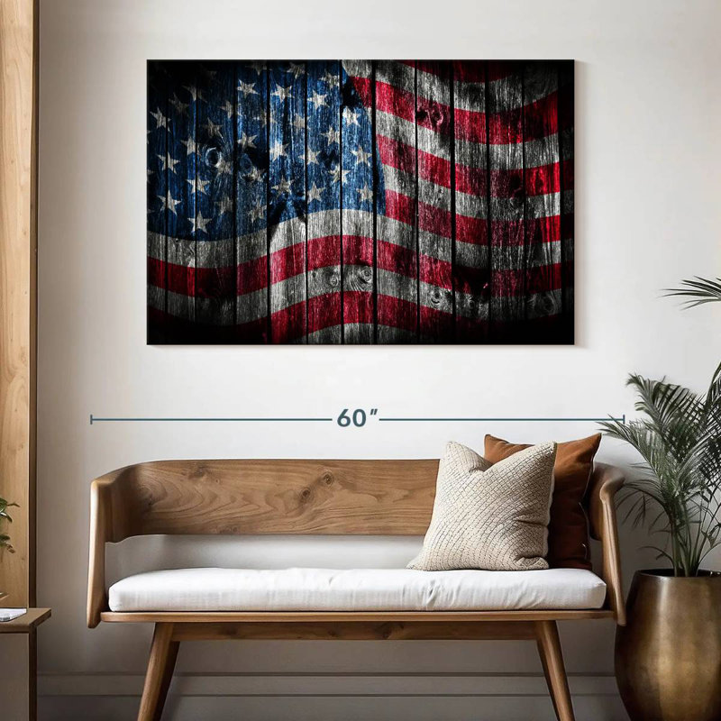 Borges Grungy American Flag, 32" H x 48" W