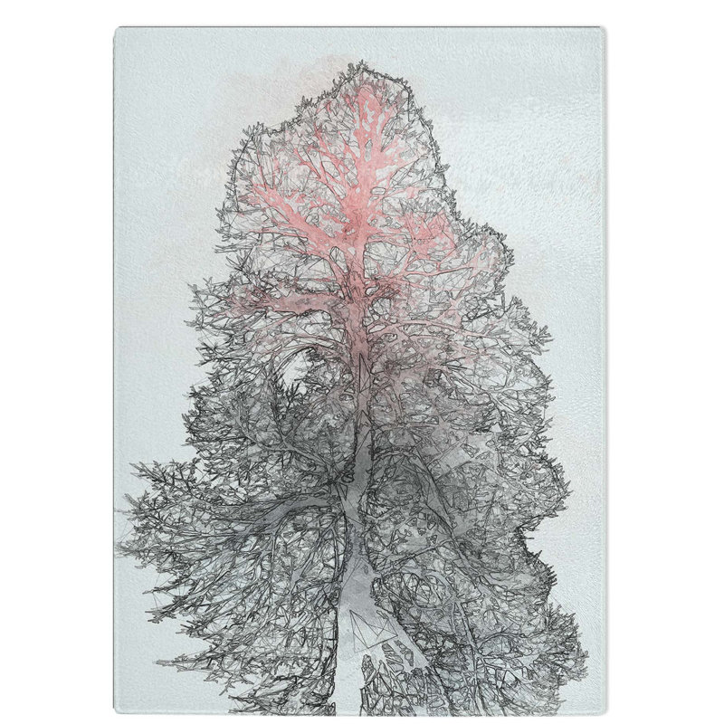 Tempered Glass the Tree Chopping Board, 20 cm W x 28.5 cm L