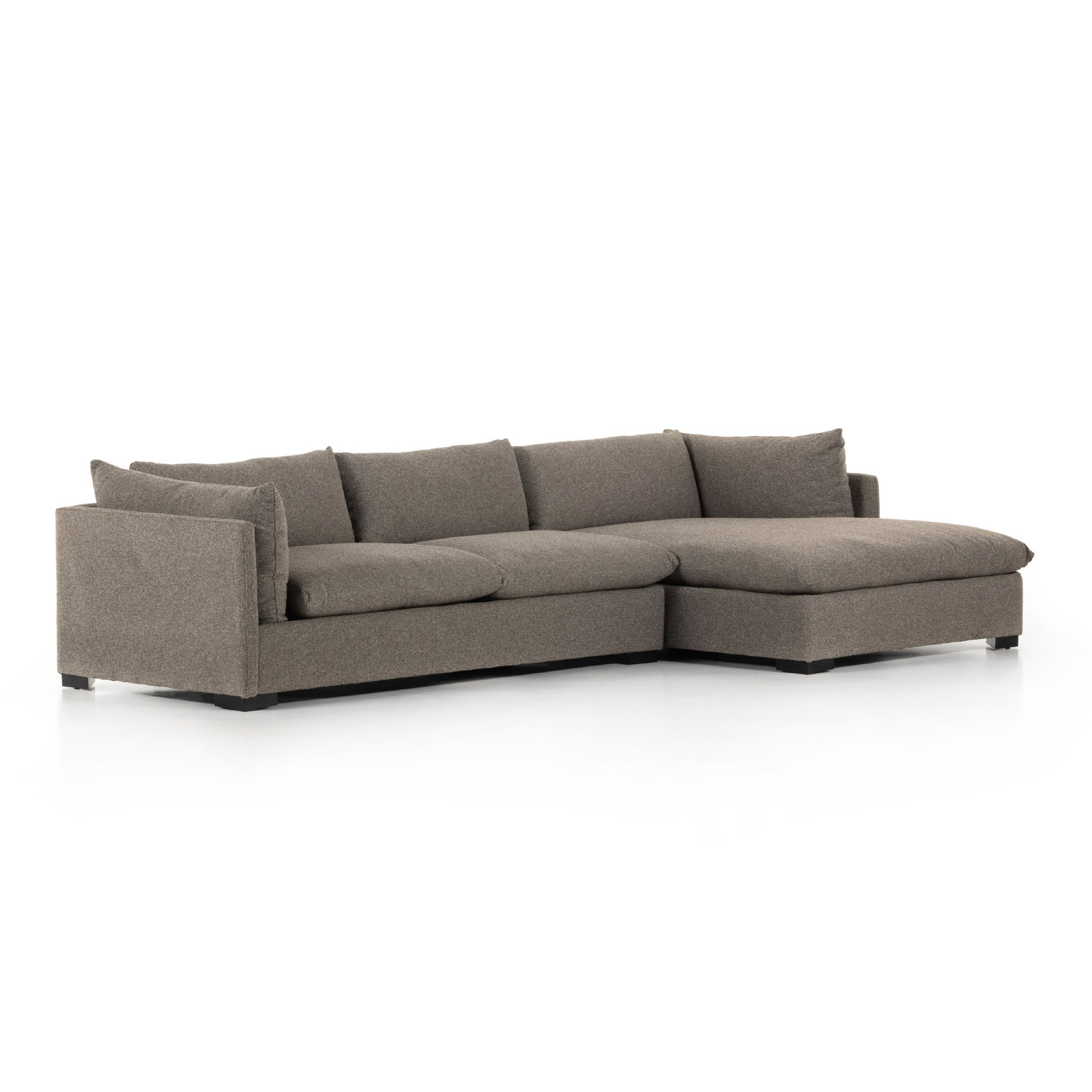 Zuri Sofa and Chaise, Right Hand Facing, 31.5" H x 131" W x 67.5" D, Bennett Moon Polyester