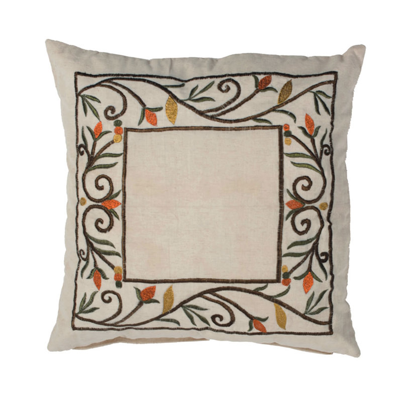 Embroidered Throw Pillow