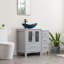 Couleur de la base: blanc; couleur du lavabo: or; meuble-lavabo simple autoportant de 36 po avec comptoir en bois manufacturé, lavabo vasque, robinet, bonde-1433603423-1433603417