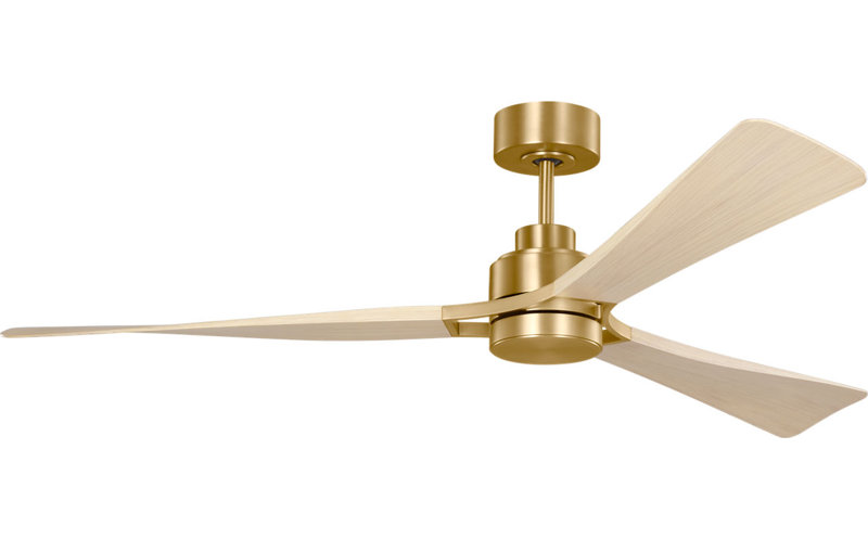Trillium Smart 60 LED Ceiling Fan, Burnished Brass, Washed White Oak
