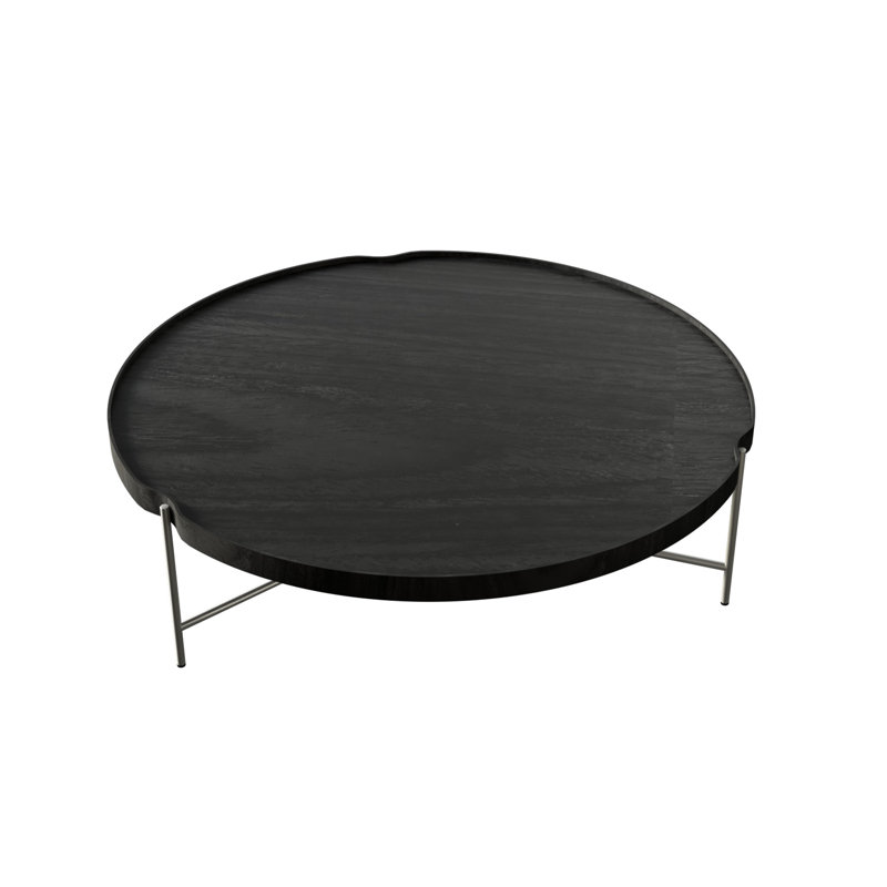 Flow Coffee Table, 11.38" H x 39.37" L x 39.37" W, Charcoal