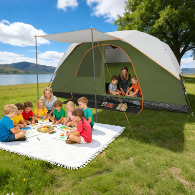 10 Person 30s Instant Setup Cabin Tent, Windproof Camping Tent with Rainfly & Carry Bag for Family Camping
