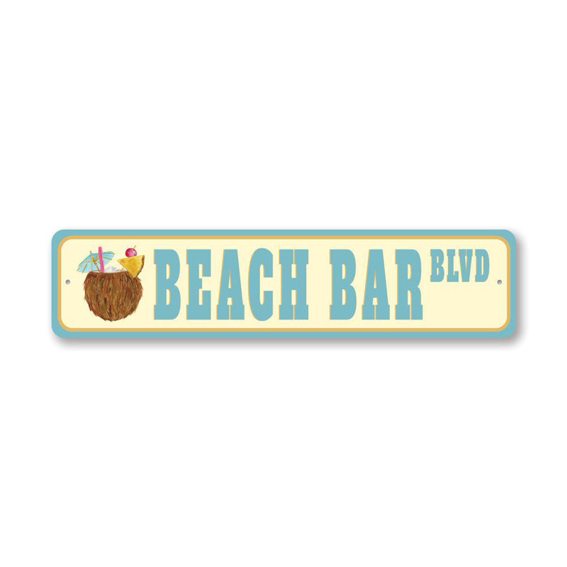 Plaque de plage en aluminium, H 4 po x l 18 po x P 0,04 po