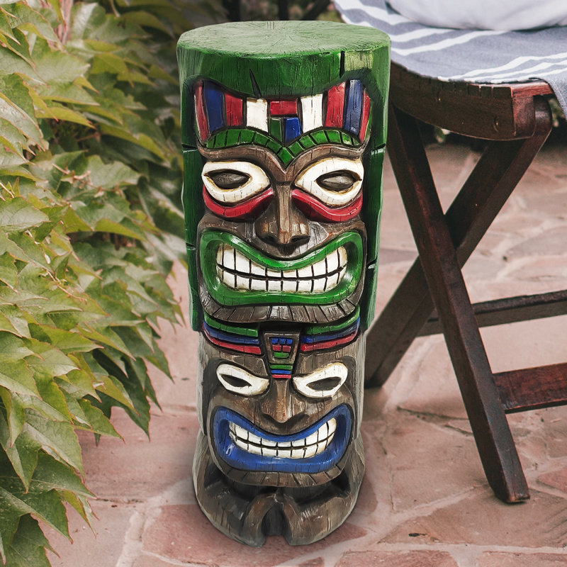 20-Inch Smiling Tiki Garden Statue