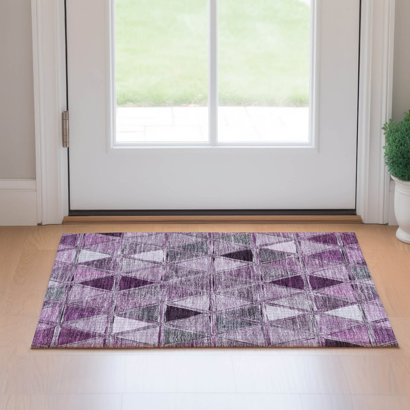 Premium Machine Washable Prisco Merlot Rug, Rectangle 1'8" x 2'6"
