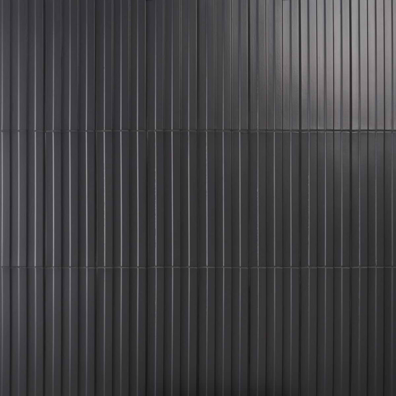 Cannelé 5,82 po X 15,66 po Carreau de mur 3D en porcelaine matte (6,45 pieds carrés / caisse), Noir, noir, noir, noir