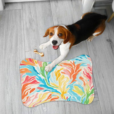 Preppy Coral - Tapis d'alimentation en os 1 pièce