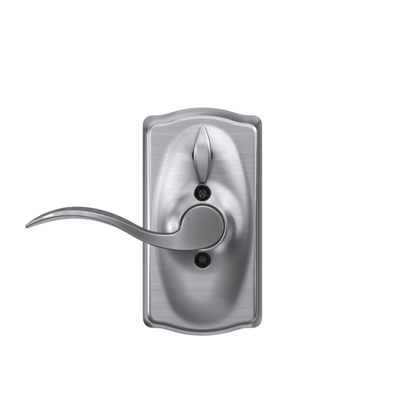 Accent Keypad Lever with Camelot Trim, Satin Chrome, Yes, Reversible