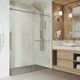Ferrara 72-73" W x 74" H Sliding Frameless Shower Door with 3/8" Clear Glass