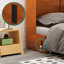 Lit-armoire escamotable en bois massif, grand lit escamotable avec matelas pliant en trois et ports de charge USB, lit d'invité pliable moderne avec grand tiroir de rangement pour le salon, les espaces de chambre à coucher-108812974