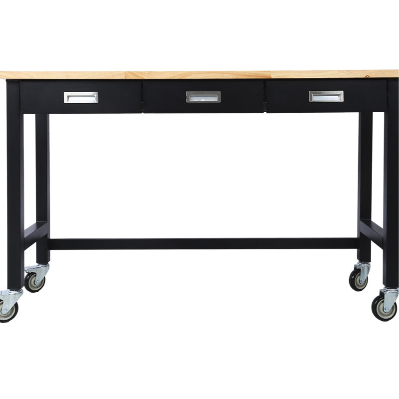 Établi 60 po pour bureau à domicile avec surface solide et table de travail avec tiroir de rangement