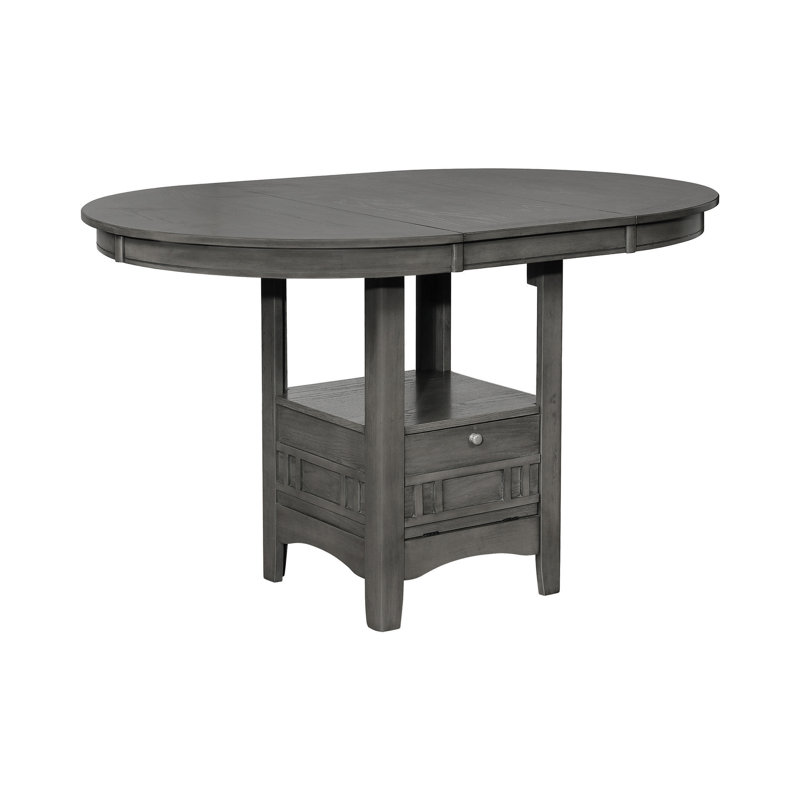 Table de salle à manger extensible Glinda, Gris moyen, Standard (hauteur de 30,5 po)