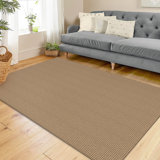 Tapis en coton lavable à la machine avec envers antidérapant brun clair / brun