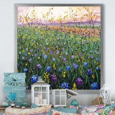 Champ vibrant de fleurs sauvages - Peinture
