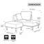 Chaise longue modulaire en velours côtelé rembourré avec accoudoirs et deux coussins-576144883-576144884