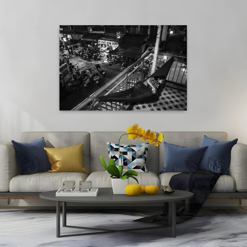 «Serene Sleep City Night Abstract Contemporary City Architecture», reproduction d'art mural, 40" H x 60" W