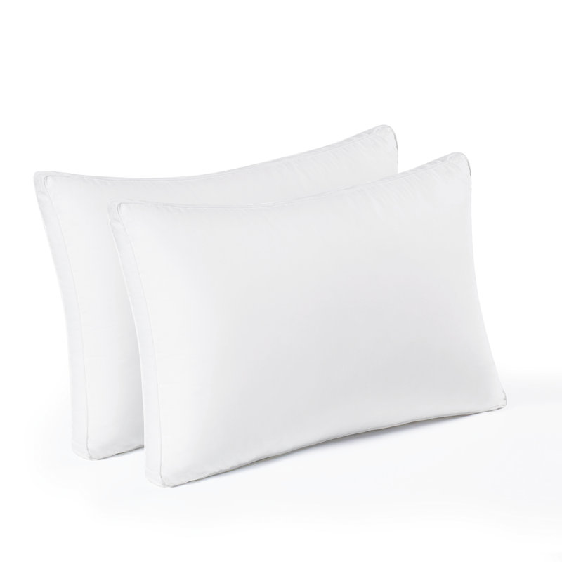 Brooklyn Loom Hotel Gusset Bed Pillow Pair, Standard, White
