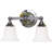 2-Light Indoor Brushed Nickel Vanity Wall Mount with Etched White Cased Glass-11801621