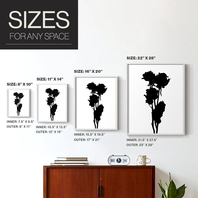 Pressed Memory III Framed Print - Solid Wood, H 15 po x l 12 po, Blanc