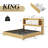 Revan Ebern Designs Bed Frame With Headboard, Platform Bed Frame With 4 Storage Drawers & Hidden Storage, Bookcase Bed Frame With Charging Station-170167246-173747421