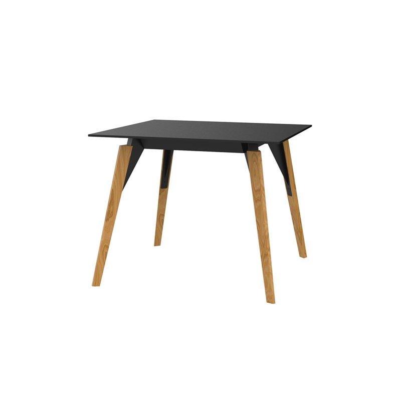Faz Wood Lounge Table Edge Top, Oak, 39.25" W x 39.25" L, Black