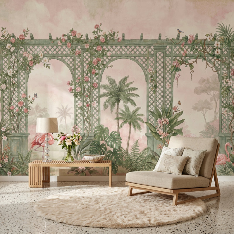 Panneau mural Tropical Garden, 140 po x 108 po, Non tissé