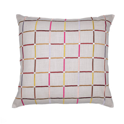 Checkered Cotton Throw Pillow