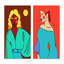 «Retro Woman Portrait Minimalistic Pop», ensemble de 2 impressions-102958222-102958224