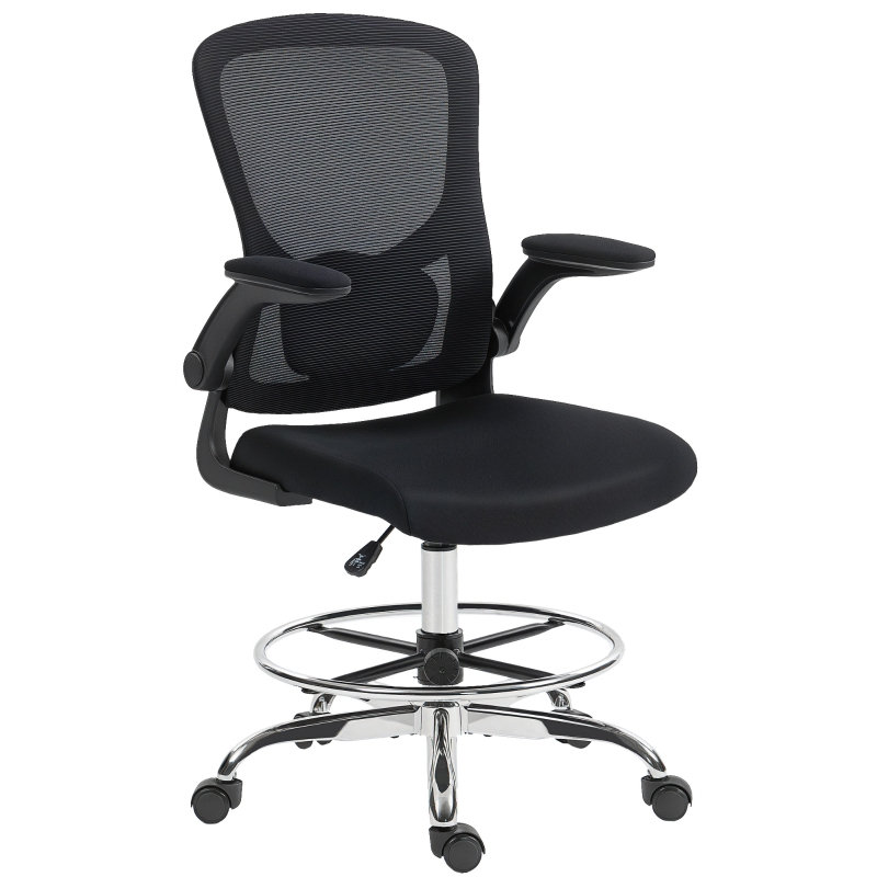 Brayden Studio Drafting Chair, Black, Black
