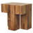 Travertine Top Block Side Table