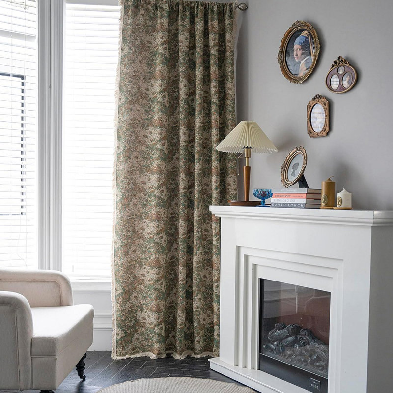 W-LYH Cotton Blend Curtain Pair, 59" W x 87" L