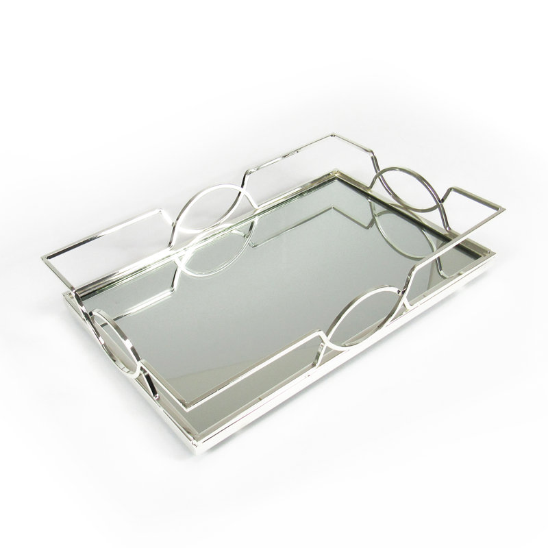 Plateau de coiffeuse Palmer, H 2,75 po x l 9 po x L 14 po, Argent