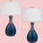 Antique Blue Luster Glass Table Lamps Set of 2 28.5"H With Fabric Taper Shades 150W by