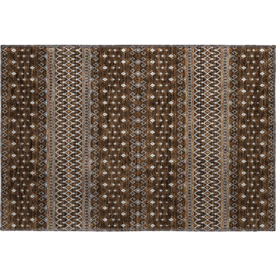 Premium Machine Washable Prisco Chocolate Rug