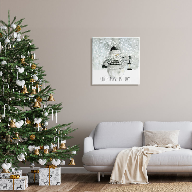 The Holiday Aisle® Christmas Is Joy Snowman Canvas Wall Art Design By Carol Robinson, H 24 po x l 24 po x P 1,5 po