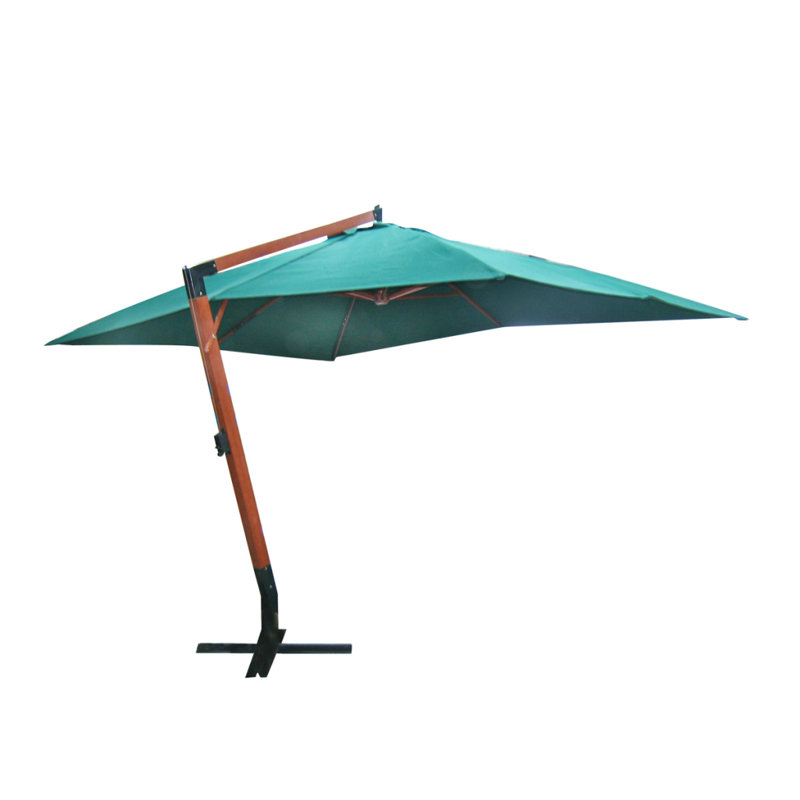 Parasol en porte-à-faux avec système Pully, Vert